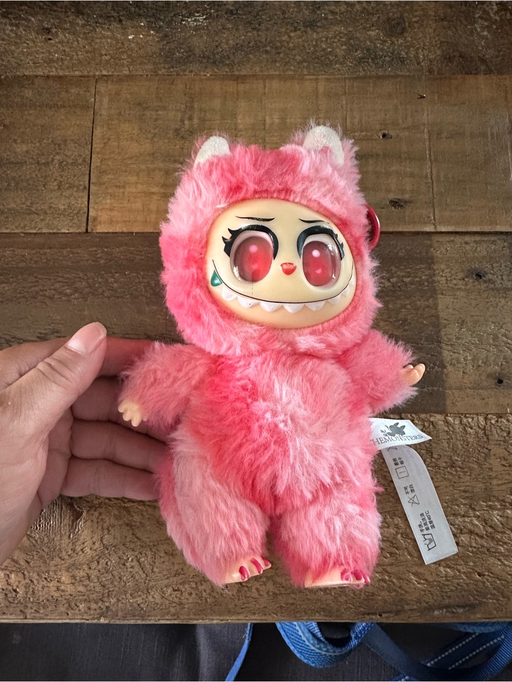 Labubu Pop Mart Pink Plush Monster Doll - Cute Furry Kids Toy